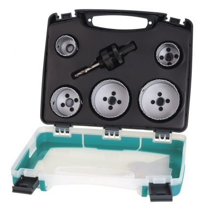 Wolfcraft Wolfcraft sada 5 Bi-metalových děrovek  sanita 25-83 mm + upínací trn, v kufru 5422000 - Image 3