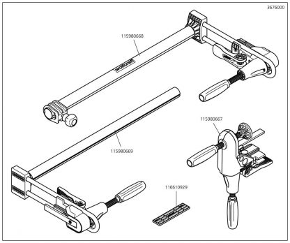 Wolfcraft Náhradní díl Montážní skupina ¿3676 pro Sada PRO pro montáž dveřních zárubní Wolfcraft 3676000