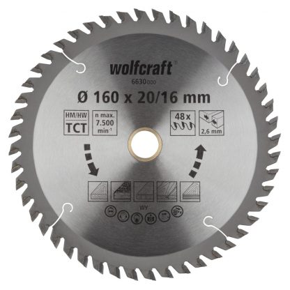 Wolfcraft Wolfcraft pilový kotouč čisté řezy ø165x20,16 Z48 6631000