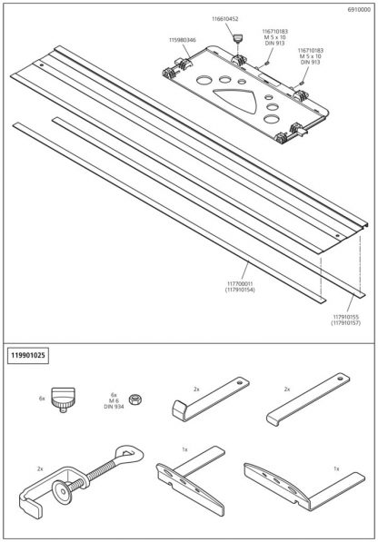 Wolfcraft Náhradní díl Balení 6910 pro FKS 115 – vodicí lišta Wolfcraft 6910000
