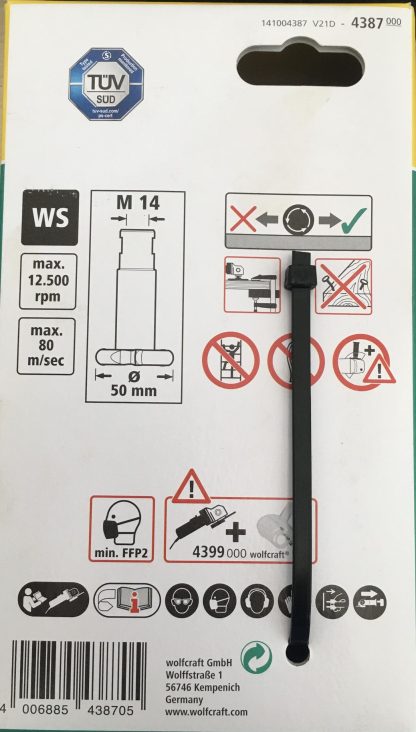 Wolfcraft Frézovací kotouč pro úhlovou brusku, Ø 50 mm 4387000 - Image 3