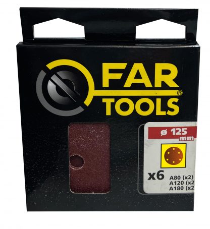 Fartools Sada 6 ks kotoučů průměr 125, A80/120/180 115917 - Image 2